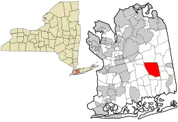Location in Nassau County and the state of New York.