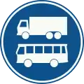 F19: Compulsory use of lane only for trucks and buses