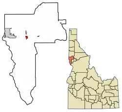 Location of Sweetwater in Nez Perce County, Idaho.