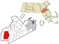 Location in Norfolk County in Massachusetts