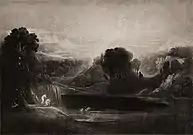 Paradise, Adam and Eve, the Morning Hymn, from Paradise Lost (1824–1827). Mezzotint, plate 14.3 × 20.5 cm. Museum of Fine Arts, Houston