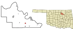 Location of Hallett, Oklahoma