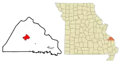 Location of Perryville, Missouri