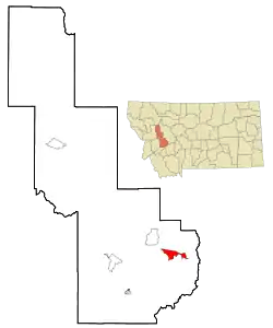 Location of Elliston, Montana