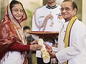 President Pratibha Patil presents Padma Shri to Ramachandra Subraya Hegde Chittani at Padma Awards ceremony at the Rashtrapati Bhavan in New-Delhi (2012)