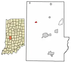 Location of Van Bibber Lake in Putnam County, Indiana.