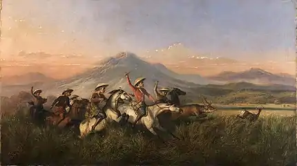 Six Horsemen Chasing Deer (1860)