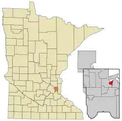 Location of the city of Gem Lakewithin Ramsey County, Minnesota