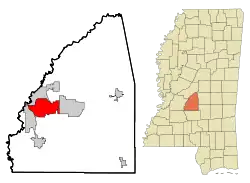 Location of Pearl in Rankin County, Mississippi