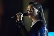 Image 117Barbadian artist Rihanna had the most songs top the Billboard Hot 100 chart in the 2010s (nine). (from 2010s in culture)