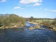 River Wharfe east from Harewood Bridge53°54′49.31″N 1°31′18.97″W / 53.9136972°N 1.5219361°W / 53.9136972; -1.5219361
