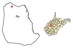 Location of Reedy in Roane County, West Virginia.