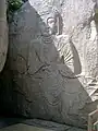 Yeorae Image Seated on Stool and Carved on Rock Surface At Beopjusa, Treasure No. 216, Sanae-ri. Naesongni-myeon, Boeun-gun Chungcheongtuk-do