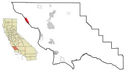 Location in San Luis Obispo County and the state of California