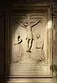 Crucifixion relief done for the tomb of Pope Paul II by Mino da Fiesole