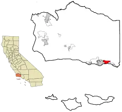 Location in Santa Barbara County and the state of California