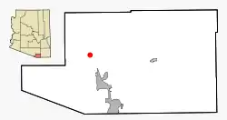 Location in Santa Cruz County and the state of Arizona