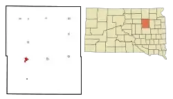 Location in Spink County and the state of South Dakota