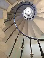 Spiral staircase inside the house at Vizcaya Museum and Gardens