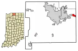 Location of Osceola in St. Joseph County, Indiana.