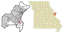 Location of Grantwood Village, Missouri