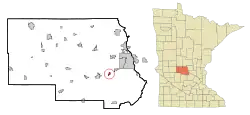 Location of Rockvillewithin Stearns County, Minnesota