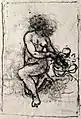 Study for Leda and the Swan by Leonardo, c. 1504