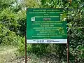 Tanzania Forest Service Agency's signage next to the Mbutu Bandarini Ruins.