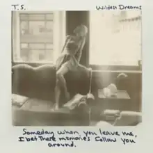 Cover artwork of "Wildest Dreams", a black and white photo of Swift sitting