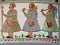 Three men in traditional dress, mosaic, Udaipur, Rajasthan, India