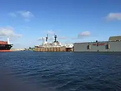 The ship's new paint job revealed