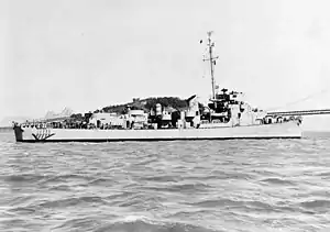 USS Edgar G. Chase (DE-16) in San Francisco Bay, in 1943