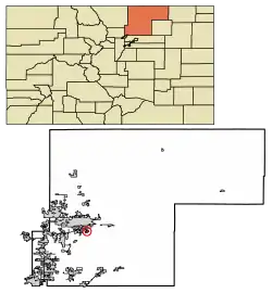 Location of the Town of LaSalle in Weld County, Colorado.
