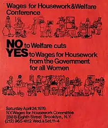 A poster advertising a conference that would address cuts to welfare programs from the Nixon and Ford presidential admiinistrations.