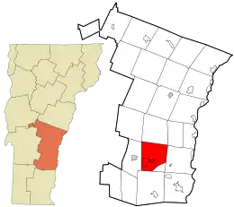 Location in Windsor County and the state of Vermont.