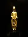 Yangp'yong Buddha, Silla, second half of the 6th century or first half of the 7th century. Gilt bronze, h. 30 cm.  National Museum of Korea, National Treasure no.  186.