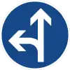 Proceed straight or turn left