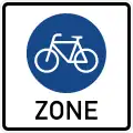 Sign 244.3Begin of a bicycle zone