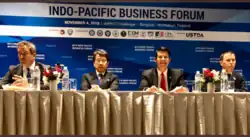 U.S. Under Secretary of State Keith Krach's announcement of Blue Dot Network with OPIC's David Bohigian, Japan's Tadashi Maeda, and Australia's Richard Maude at the Indo-Pacific Business Forum