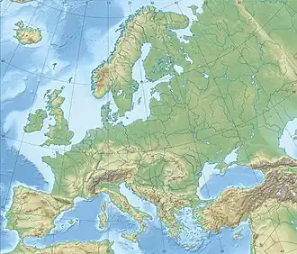 Topographic map of the area affected by the Roman Warm Period, specifically Europe and the NE North Atlantic Ocean