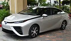 The Toyota Mirai is one of the first hydrogen fuel-cell vehicles to be sold commercially to retail customers, initially, only in Japan and California.