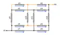 Top and Bottom.
  
    
      
        
          e
          
            1
          
        
        +
        
          e
          
            2
          
        
        −
        
          e
          
            4
          
        
        −
        
          e
          
            3
          
        
        =
        0
      
    
    {\displaystyle e_{1}+e_{2}-e_{4}-e_{3}=0}
  
  
    
      
        
          e
          
            5
          
        
        +
        
          e
          
            6
          
        
        −
        
          e
          
            8
          
        
        −
        
          e
          
            7
          
        
        =
        0
      
    
    {\displaystyle e_{5}+e_{6}-e_{8}-e_{7}=0}