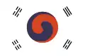 The 1882 flag of Korea (since 1949 the flag of South Korea).