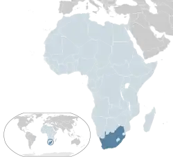 Location of South Africa