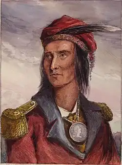 Chief Tecumseh, advocate for peace between the U.S. and the Ojibwe.