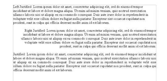 picture of text justified left, right, and justified