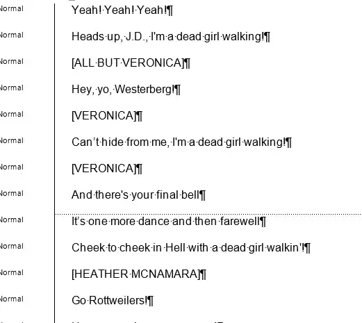 This is my starting with a text snippet all in normal mode