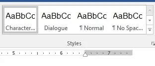 Styles Gallery closeup - "Character name" is first style