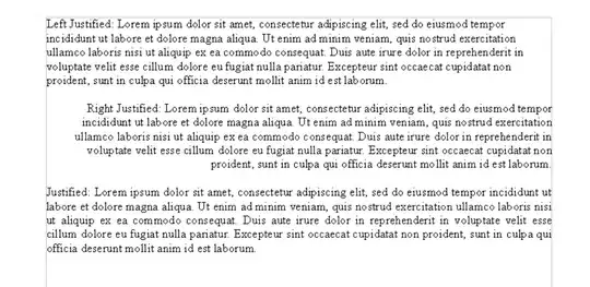 picture of text justified left, right, and justified