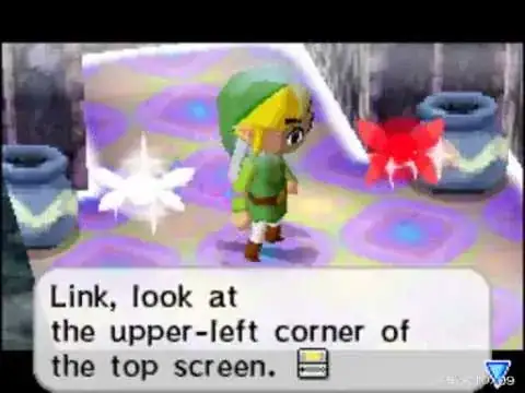 Ciela, Link's fairy guide in _The Legend of Zelda: Phantom Hourglass_, giving the player instructions